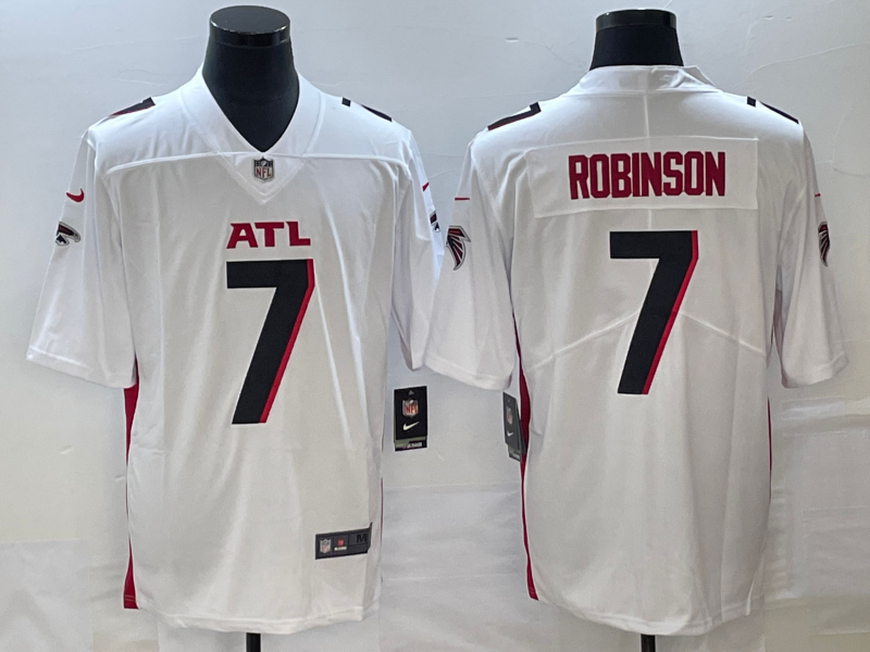 Men's Atlanta Falcons #7 Bijan Robinson White 2023 Draft Vapor Untouchable Limited Stitched Football Jersey